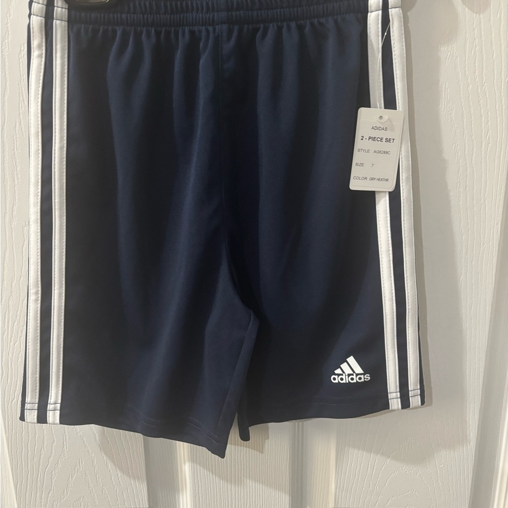 Adidas Gray Graphic Tee and Shorts Set